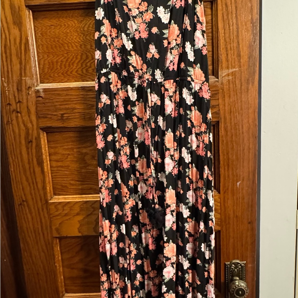 Knox Rose Black Dress with Pink and Cream Floral Design